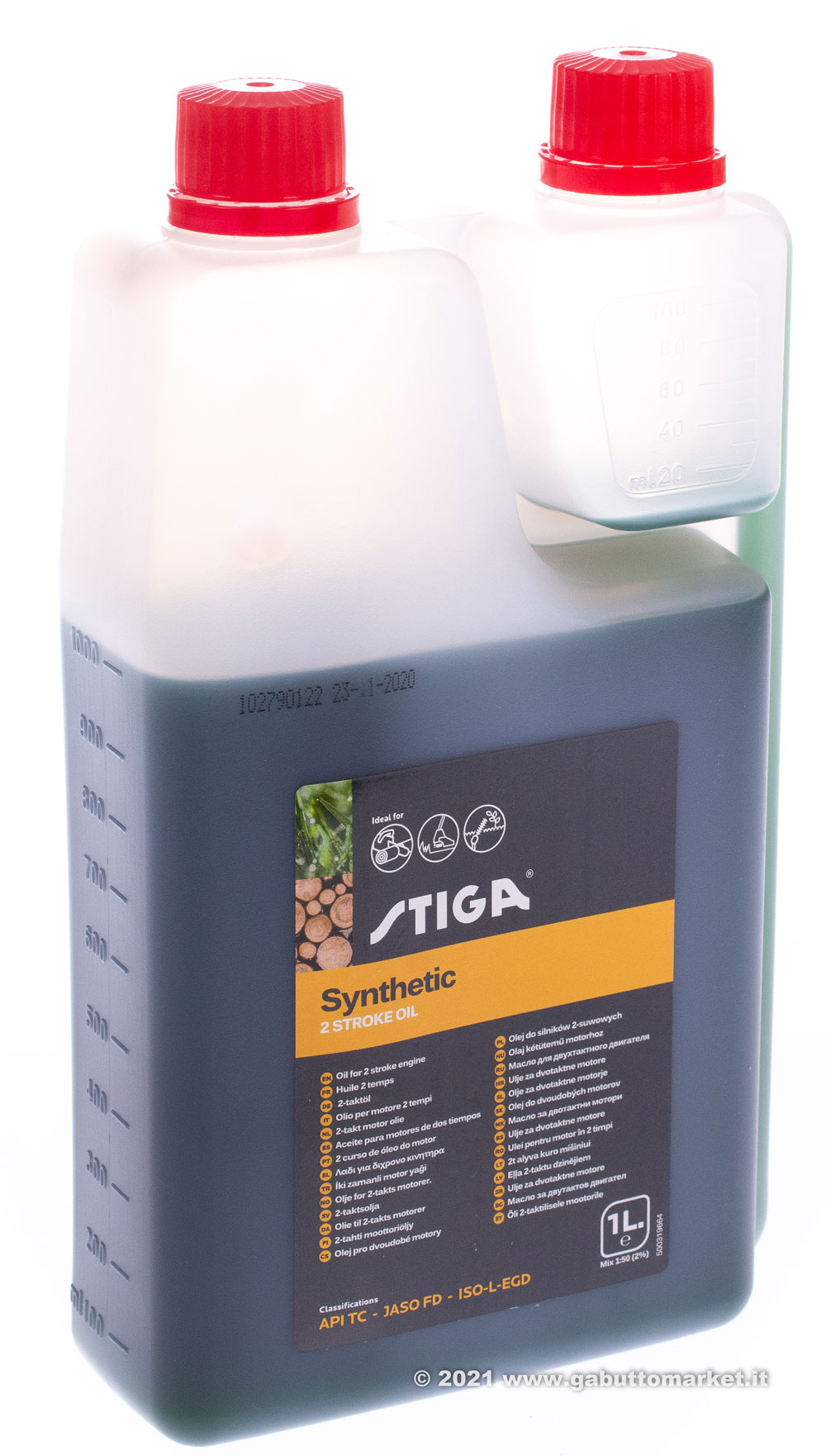 OLIO SINTETICO PER MISCELA MOTORI 2T 1000 ML PROFESSIONALE con dosatore