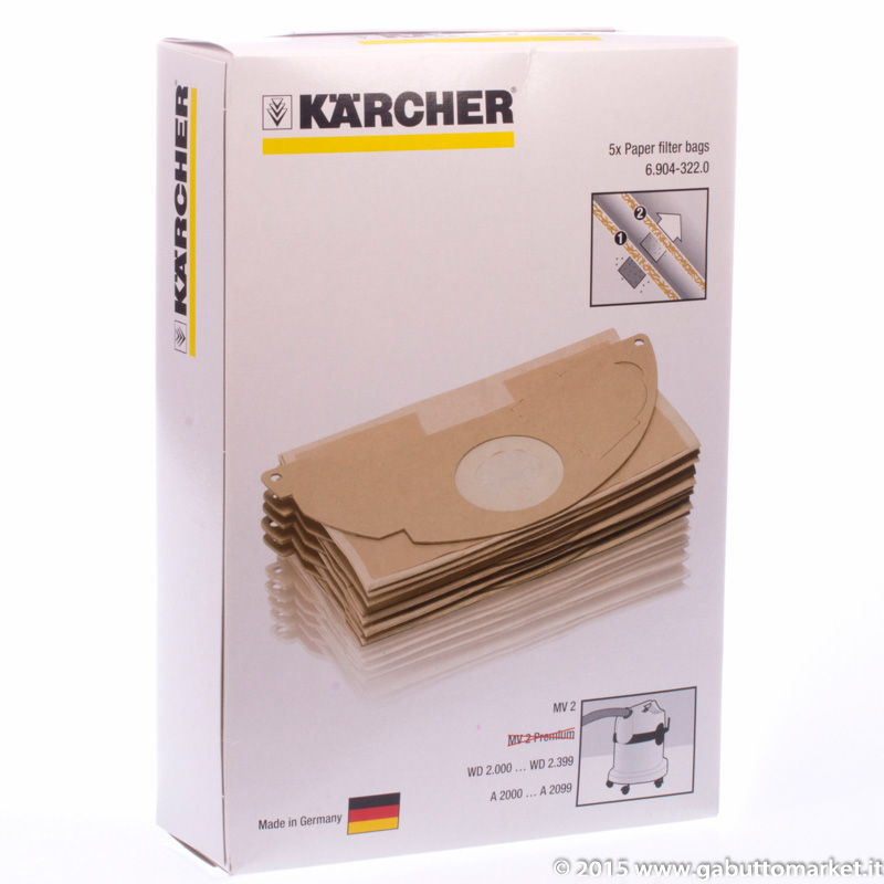 Sacchetti carta 4888P aspirapolvere Karcher 9002565845, offerta vendita  online