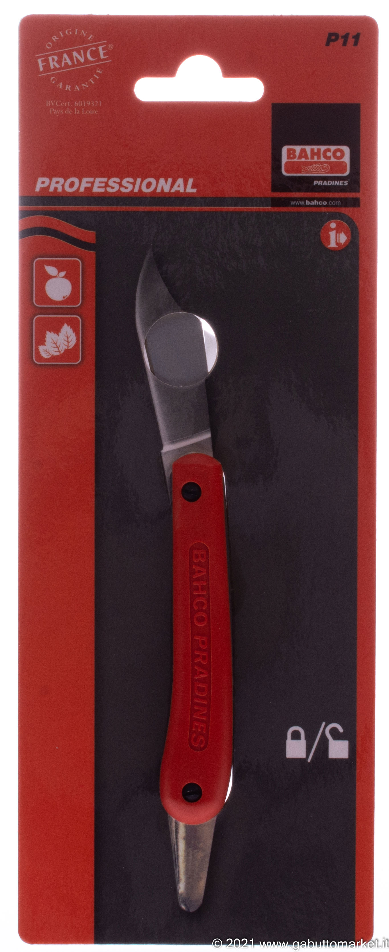 Vendita P11 coltello da innesto e potatura Bacho con leva stacca corteccia